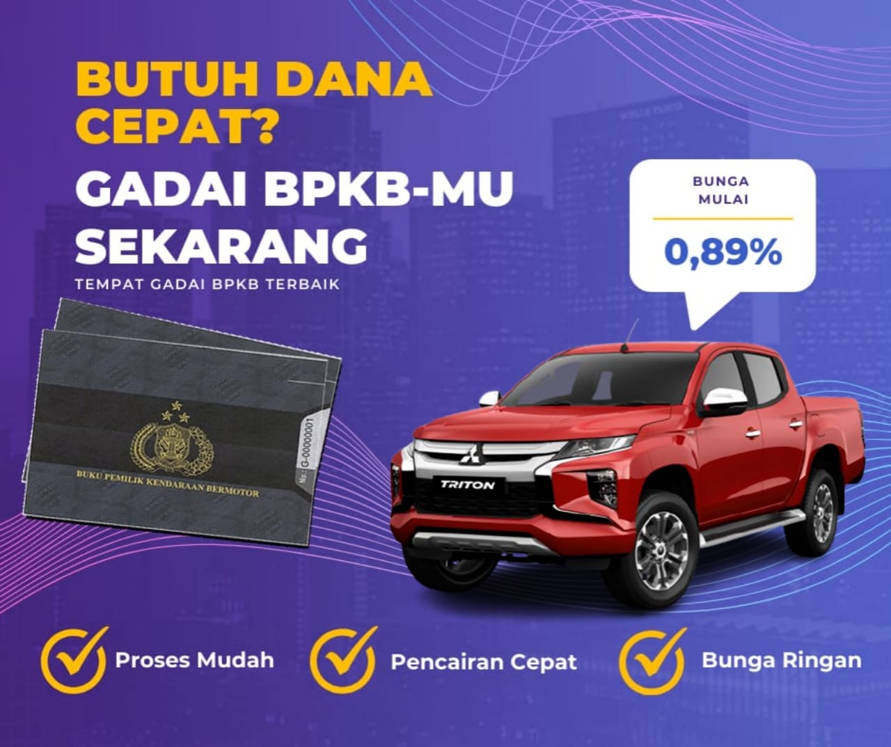 Kredit Jaminan Bpkb Mobil Mitsubishi Stradatriton Dapat Dana Berapa? Seperti Ini Simulasinya